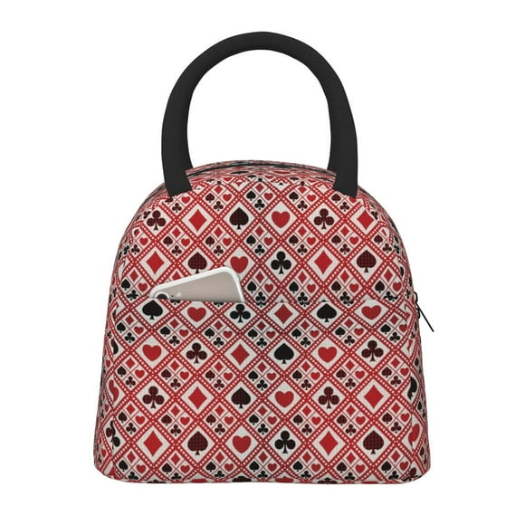 Easygdp Poker Bolsa de Almuerzo Insulada Grande, Forro de Aluminio, Diseño Espacioso, a Prueba de Fugas, Ideal para Trabajo, Picnics, Viajes y Actividades al Aire Libre