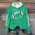 thumbnail image 4 of Arlun Game Day Womens Sequin Hoodies Sweatshirts Preppy Funny Rugby Graphic Long Sleeve Loose Fit Hooded Tops Oversized Fall Winter Pullovers Mint Green S, 4 of 5