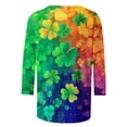 thumbnail image 3 of RXMEKW T-Shirt Imprimé pour Femmes à Manches 3/4 et Col Rond, Chemisier Décontracté Vert pour la Saint-Patrick et le Printemps, 3 of 5