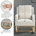 thumbnail image 5 of Nursery Rocking Glider Chair, Modern Teddy Fabric Tall Back Accent Rocker Chair Upholstered Arm Chair w/Side Pockets for Living Room, Hotel, Bedroom, Office, Beige, 5 of 8