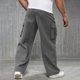 thumbnail image 5 of Pantalones cargo de verano para hombre: pantalones de trabajo holgados, ligeros, con cintura elástica y múltiples bolsillos, corte regular para actividades al aire libre, trabajo y ocio, poliéster, 5 of 8