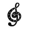 thumbnail image 1 of Reloj de pared con nota musical, movimiento silencioso, acrílico, sin tictac, para baño, habitación infantil, estudio, cocina y sala de estar. 30 cm x 17 cm, 1 of 8