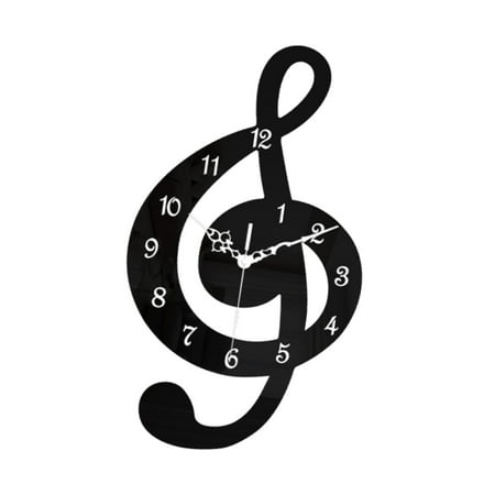 CoudarTitie Music Note Wall Clock Hanging Clock Decorative Modern Gift No Ticking Silent for 30cmx17cm CoudarTitie Music Note Wall Clock Hanging Clock Decorative Modern Gift No Ticking Silent for 30cmx17cm
