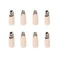 thumbnail image 2 of Fofosbeauty 24pcs Press on False Nail Tips Long Coffin Full Cover Fake Nails, French Zebra, 2 of 8