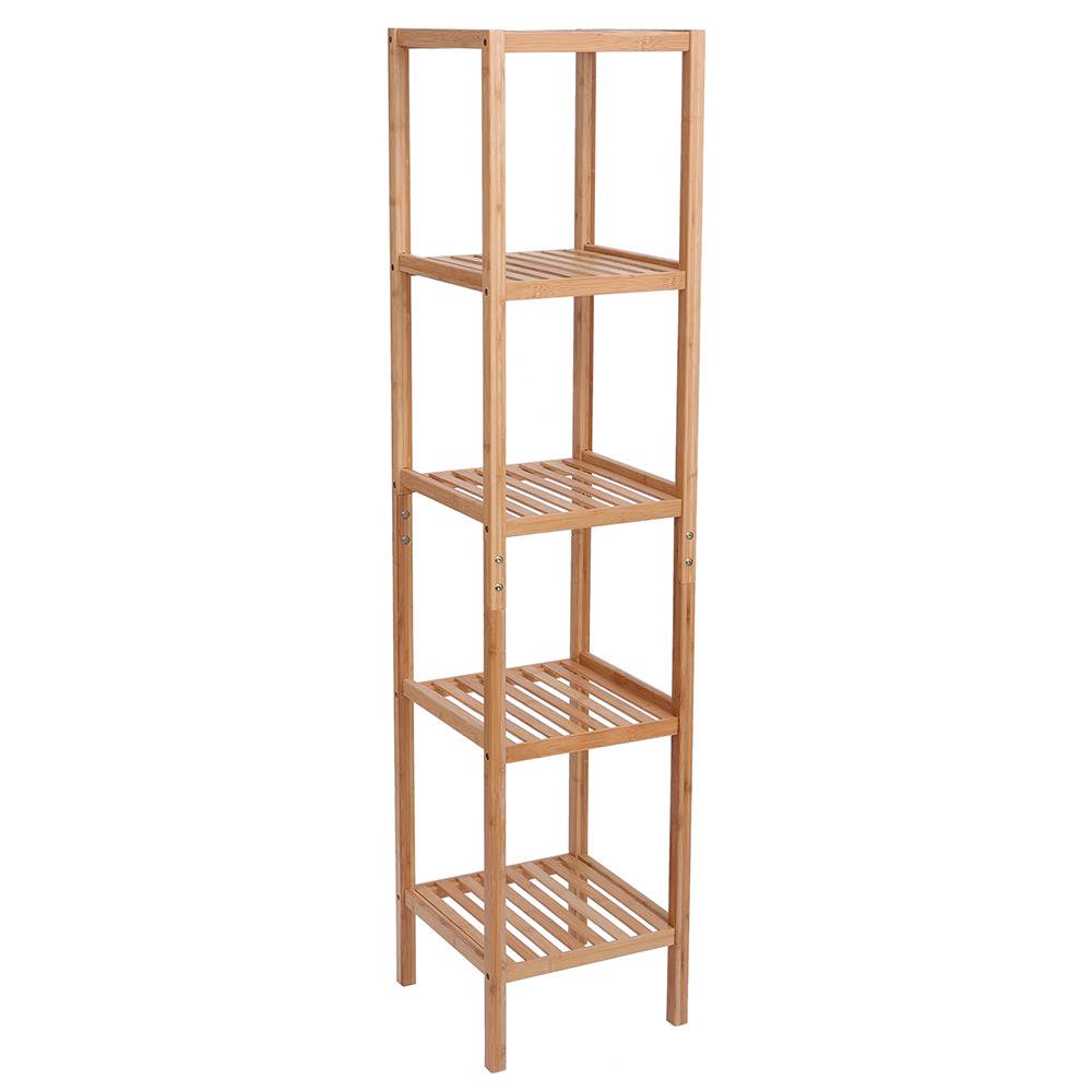 UBesGoo Bamboo Shelf Natural,5Tier Multipurpose Utility Organizer