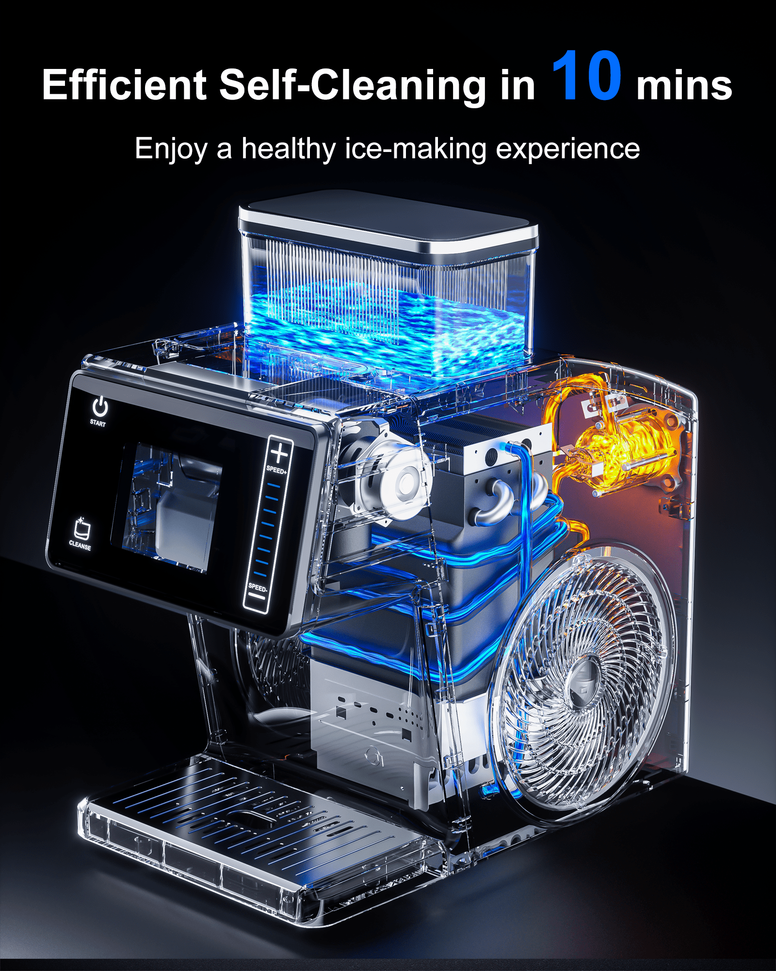 Snowflake Maker, Portable Power Ice Shaved machine with Rapid Cooling, Food-Grade Stainless Steel Material, Adjustable Speed Frozen Drink Maker for Home, Party, School