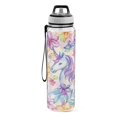 thumbnail image 2 of Unicorn in Flowers 32oz Sports Water Bottles Leakproof Tritan Bottle with Straw BPA Free Clear Bottle for Fitness Gym Outdoor Cycling, 2 of 7