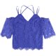 thumbnail image 1 of bar III Blusa tejida con hombros descubiertos para mujer, azul, mediana, 1 of 2