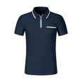 thumbnail image 3 of Men's Golf Shirt Casual Sports V Neck Ribbed Collar Short Sleeve Fashion Casual Solid Color Plain Spring & Summer Regular Fit, 3 of 4