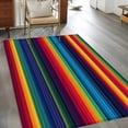 thumbnail image 3 of 3'x5' Area Rugs, Mexico Striped Indoor Outdoor Area Rug for Living Room Bedroom, Geometric Boho Red Orange Blue Green Washable Bathroom Rugs Kitchen Floor Carpet Mats Home Decor Aesthetic, 3 of 8