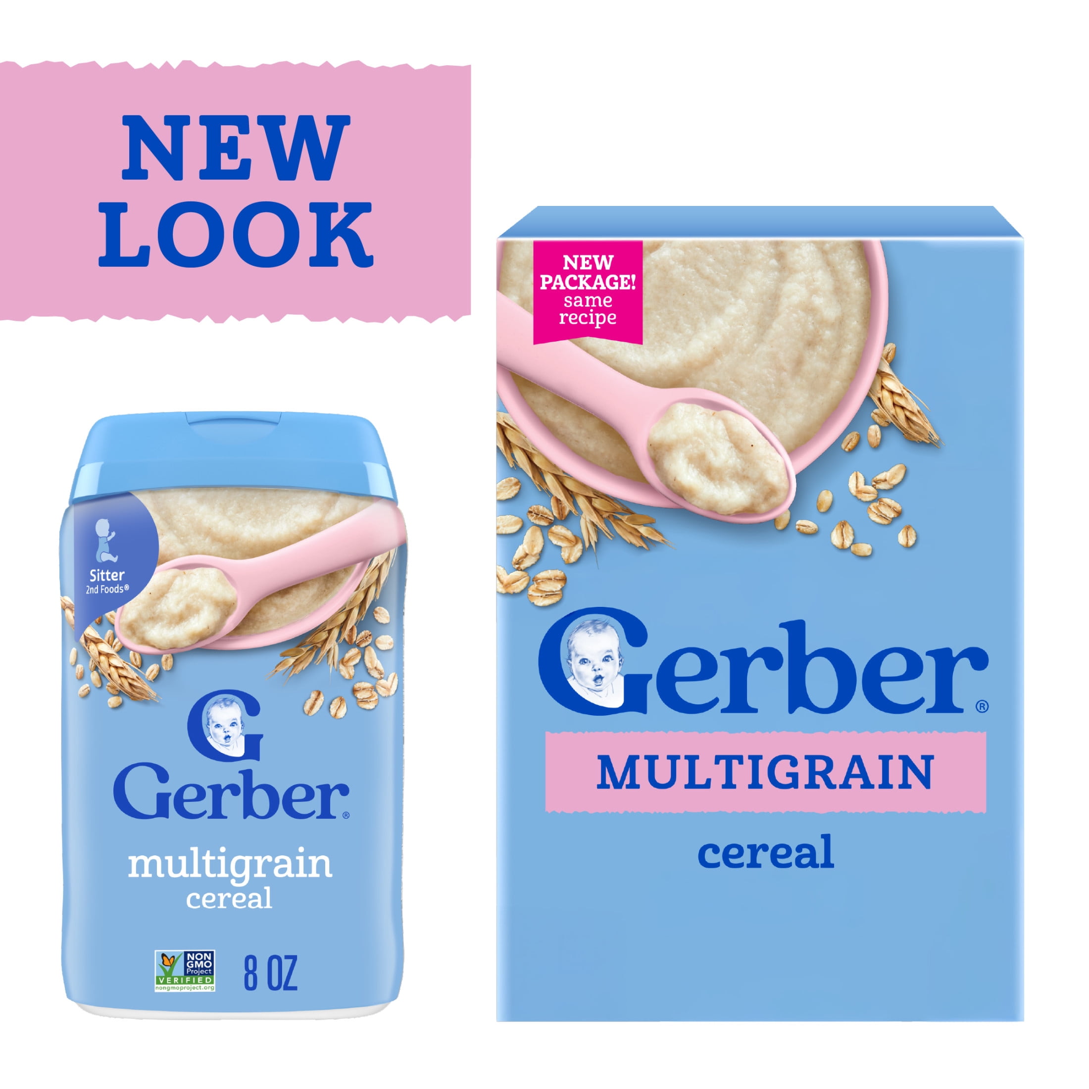 (5 pack) Gerber Baby Cereal, Multigrain Cereal, Baby Breakfast, Stage 2 8 oz