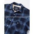 thumbnail image 4 of TACVASEN Men's Flannel Shirt Jacket Warm Fleece Plaid Jacket Cotton Winter Coats Gray Blue 2XL, 4 of 6