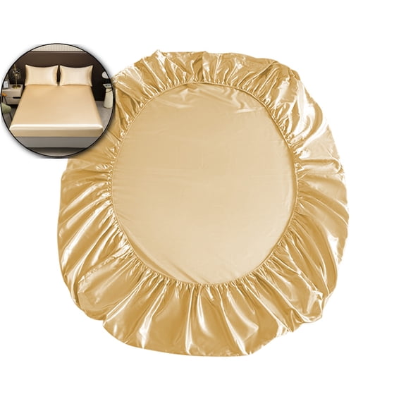 VQPeo Satin Twin Size Fitted Sheet, Silky Soft Fitted Bottom Sheet, Wrinkle Free, Fade Resistant, Deep Pocket Bed Sheet