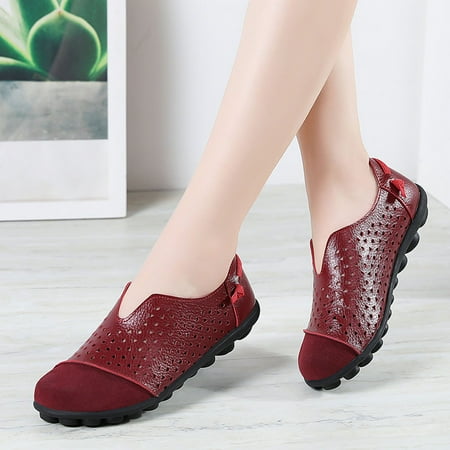 AXXD Flats Shoes Shock Resistant Outdoor Go Walk Mom Fall Autumn Slouch Black Shoes Shoes For Rollback