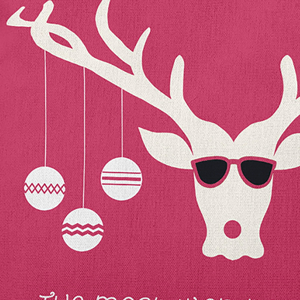 20" x 20" Simply Daisy Cool Christmas Deer Polyester Accent Pillow, Holiday Pink Qty 1