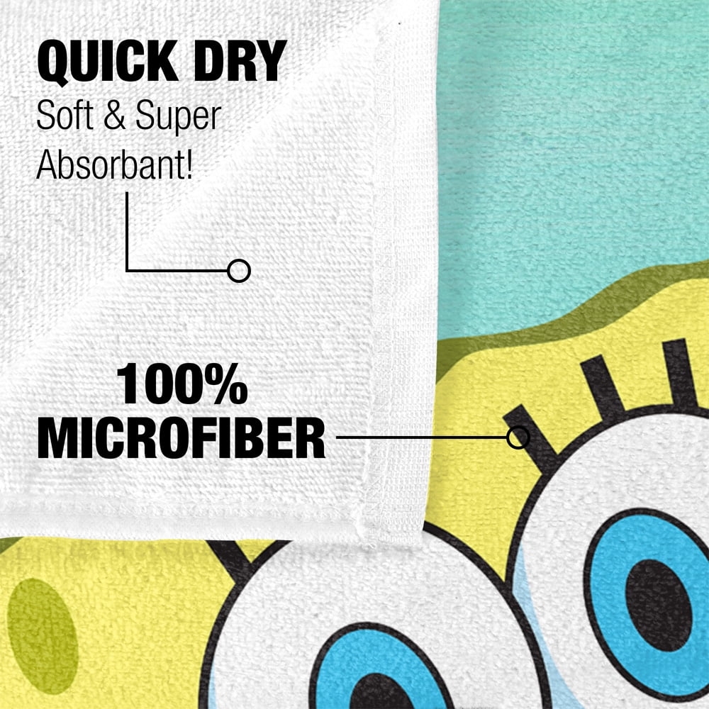 Spongebob Beach Towel, 30"x60", Spongebob Character Cropped Beach Towel