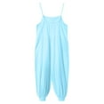 thumbnail image 5 of Zanarzt Toddler Girl Summer Jumper Toddler Baby Girls Jumpsuit One Piece Romper Sleeveless Strap Summer Outfits Pockets Clothes Light Blue,7-8 Years, 5 of 9