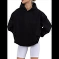 thumbnail image 1 of Sudadera Holgada de Larga con Capucha para Mujer, Estilo Informal, para Otoño e Invierno. Negro L, 1 of 8