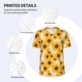 thumbnail image 3 of KLL Vintage Marble Pattern Sunflower for Men's Baseball Shirts,Short Sleeve Casual Shirts Button Down Shirt for Men Beach Summer Wedding Shirt-XX-Large, 3 of 7