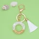 thumbnail image 1 of pstuiky Llavero con colgante de letra y borla blanca, colgante de cristal, llavero de moda para bolso, 1 of 2
