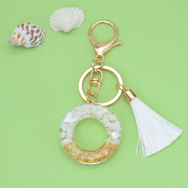 Vrorvz Custom Initial Keychain Crystal Tassel Pendant Personalized Letter Keychain Unique Gift for Women and Men Fashionable Bag Accessory with Crystal Drop Design