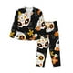 thumbnail image 1 of Fotbe Cat Skulls and Flowers Conjunto de Pijama de Manga Larga para Mujer con Estampado, Ropa de Dormir de 2 Piezas, Conjunto de Casa Suave y Cómodo con Bolsillos-Medium, 1 of 7