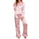 thumbnail image 1 of Conjunto de pijama de satén de seda navideño para mujer, estampado de manga larga, con botones y pantalones cortos, ropa de estar por casa, 1 of 7