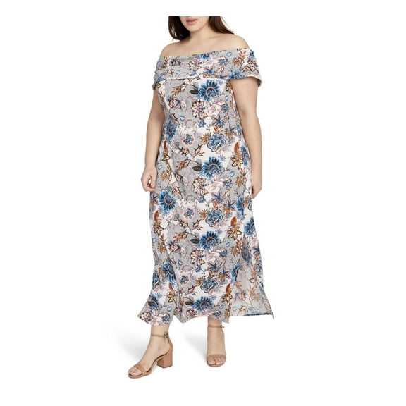 Rachel Roy Plus Size Women’s Wonderlust Off The Shoulder Maxi Dress (Blush, 3X)
