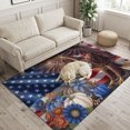 thumbnail image 2 of Eagle Pumpkins Fall Area Rugs 4'x6', Washable Small Throw Rugs for Office Bathroom, Blue Floral Patriotic Thanksgiving Indoor Outdoor Rug Non-Slip Low Pile Carpet Runner Reversible Floor Mats, 2 of 8