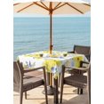 thumbnail image 2 of Yellow Watercolor Floral Outdoor Tablecloth - 54x54 Inch Square Dining Table Cover, Spring Flower Abstract Art Waterproof Outdoor Table Cloth with Umbrella Hole & Zipper for Picnic/Patio/Party, 2 of 7