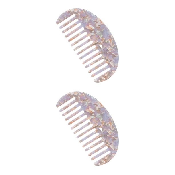 Minnieouse Peine geométrico ligero y compacto para una cómoda experiencia de peinado y fácil de llevar Peine de tablero de acetato gris gris 2Conjunto