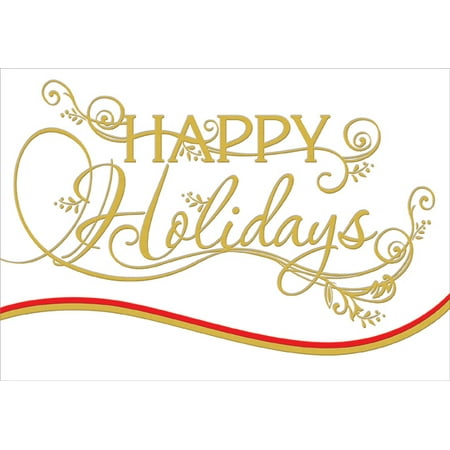- Designer Greetings Gold Foil Happy Holidays Die Cut Christmas Card