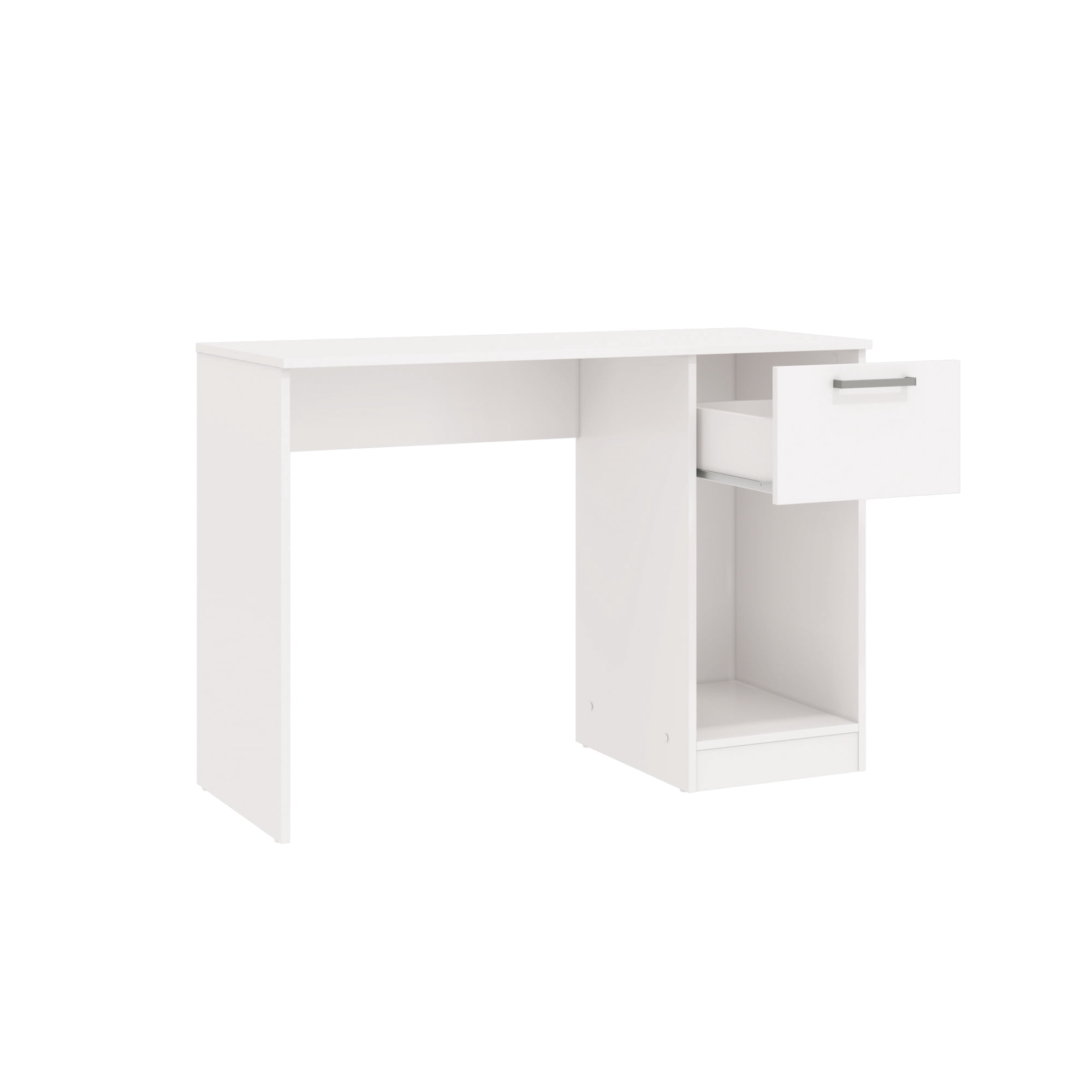 Kappesberg White 1-Drawer and 1-Door Compact Home Office Computer Desk with Storage Cabinet - for Adults and Teens