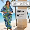 thumbnail image 5 of XYZCANDO Tropical Leaves Kaftan Dresses for Women Plus Size Bathing Suit Cover up Caftan Maxi Beach Dresses Flowy Swim Cover Up Plus Size Beachwear Vacation Outfits Resort Wear, 5 of 7