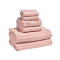 thumbnail image 3 of Beautiful by Drew Barrymore 6-Piece Staggered Tile Bath Towel Set, Soft 100% Cotton, Rose, 3 of 4