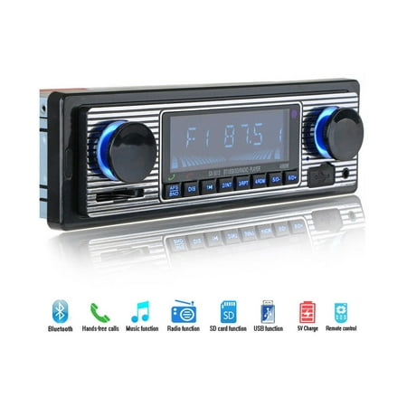 Bluetooth Vintage Car FM Radio MP3 Player USB AUX Classic Stereo Audio (Best Bluetooth Car Audio)