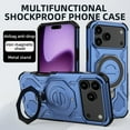 thumbnail image 3 of Allytechgroup iPhone 17 Case, Rugged [Compatible with Magsafe] Heavy Duty Shockproof Protective Ring Holder Kickstand Bumper Phone Case Cover for Apple iPhone 17, Blue, 3 of 6