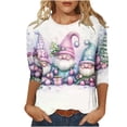 thumbnail image 2 of Wancir Christmas Shirts for Women Cute Funny 3D Graphic Tee Shirts Xmas Holiday 3/4 Sleeve Tops Crew Neck Loose Fit Tunics, 2 of 5