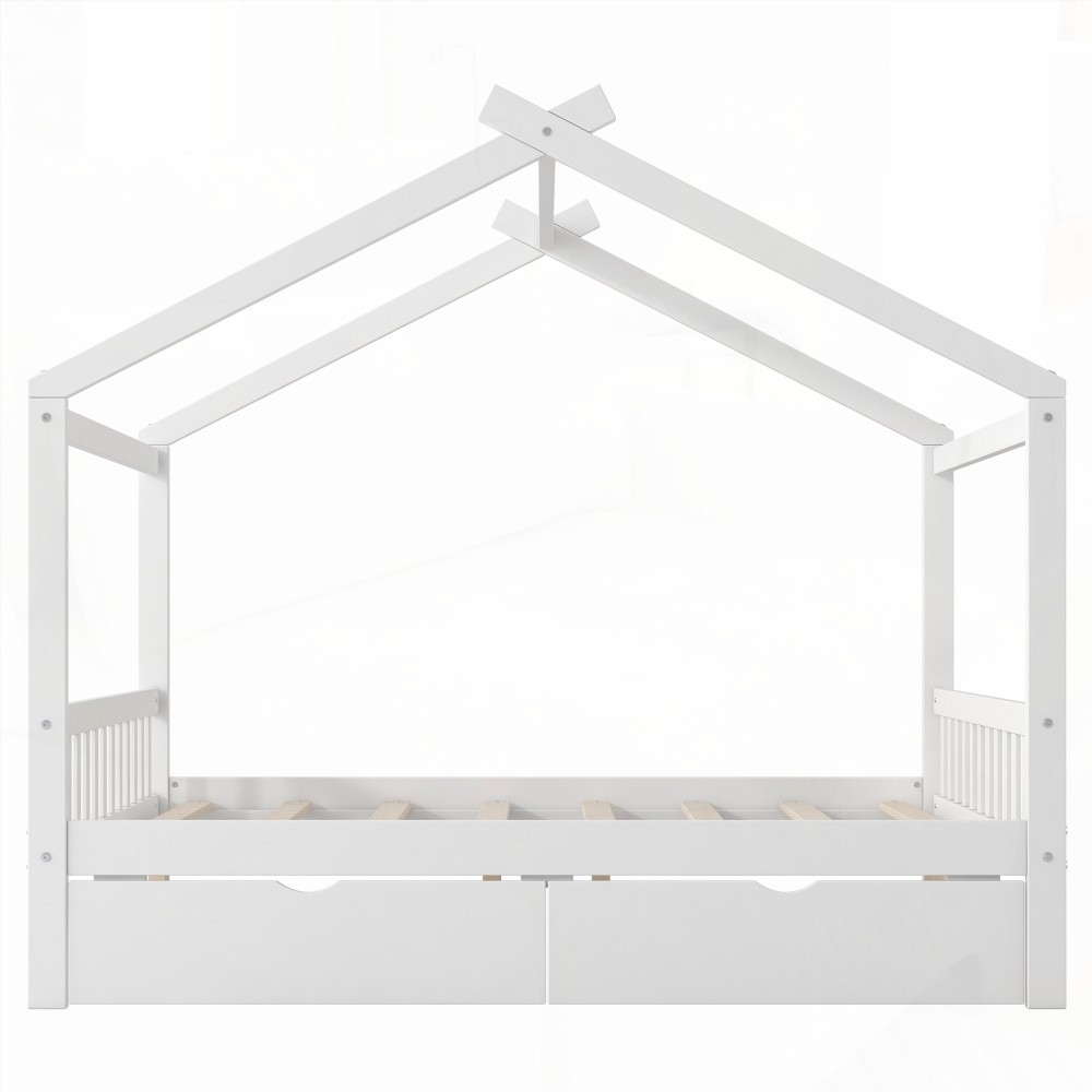 Bed with Storage Drawers & Roof Design - Full Size