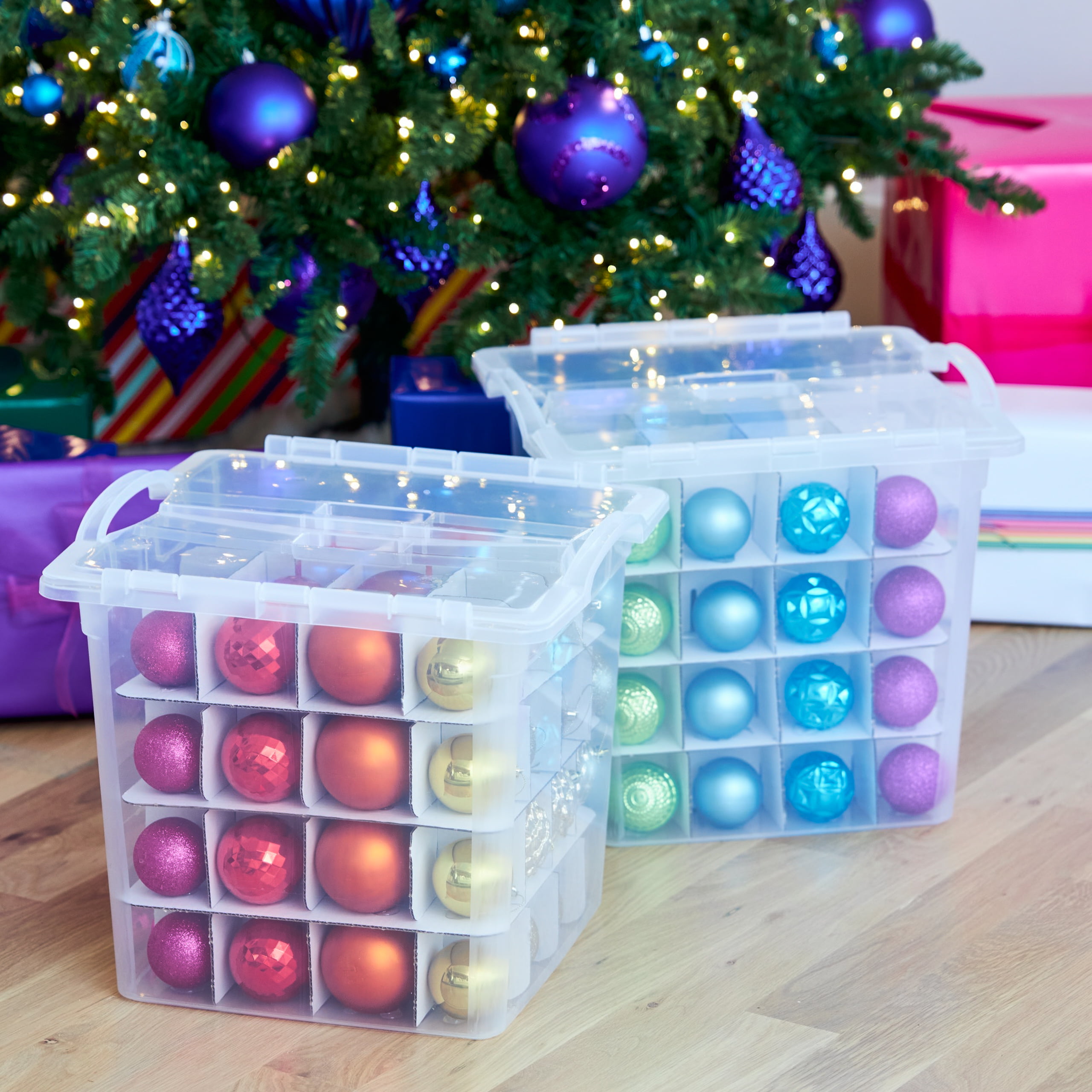  CHENGWEI Christmas Ornament Storage Box with Dividers
