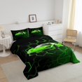 thumbnail image 3 of Erosebridal Racing Car Bedding Comforter Set, Geometry Honeycomb Down Comforter, Neon Green, Microfiber 2-Piece, 3 of 8