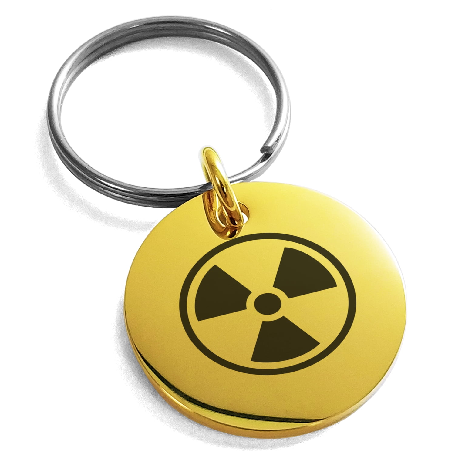 Stainless Steel Encircled Radioactive Engraved Small Medallion Circle ...