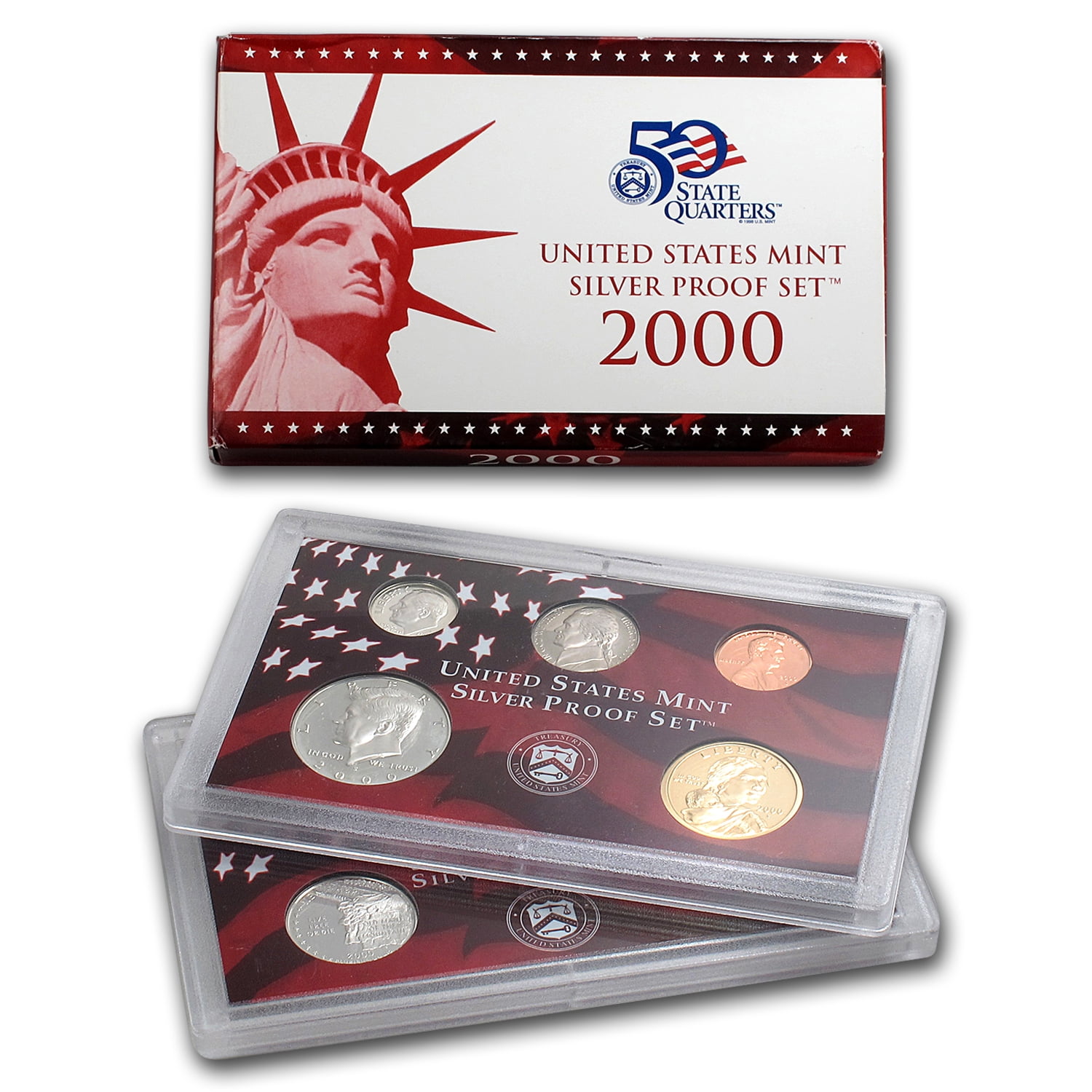 2000 UNITED STATES MINT SILVER PROOF SET 10 COIN SET
