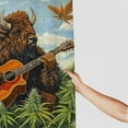 thumbnail image 3 of Autua Bison Guitar Marijuana Shower Curtain Set with Hooks 100% Polyester 69"x72, 3 of 7
