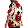 thumbnail image 3 of Seven Starred Ladybird Men's Short Sleeve Shirts, Casual, Printed, Button Down, Beach Shirt - Spread Collar Tops for Summer Beach Fun, 3 of 6