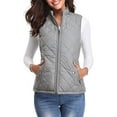thumbnail image 2 of Xyxonk Puffer Vest Women Fall 2025 Quilted Jacket Zip-Up Sleeveless Outwear Vests Lightweight Stand Collar Coats With Pocket,Gray XL, 2 of 4