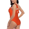 thumbnail image 4 of Goofa Orange Pattern Women's One Piece Swimsuits Tummy Control Bathing Suits Asymmetric One Shoulder Swimwear-XX-Large, 4 of 6