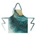 thumbnail image 2 of Teal Gold Marble Pattern Apron-Garden Aprons for Women with Pockets-Cotton Linen Waterproof Kitchen Cooking Gardening Aprons Adjustable for Kitchen,Cooking,BBQ and Salon 33x27 Inch, 2 of 7