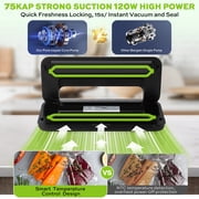 NOVODESK Vacuum Sealing Machine with 12 Bags, 80Kpa Food Sealer Machine,Wet and Dry Food Storage, Built-in Cutter, Compact Design