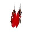 thumbnail image 1 of Minnieouse Pendientes de plumas para mujer, adorno de gota de oreja larga con estilo para mujer, colgante de penacho, decoración colgante, pendiente Ropa, zapatos y accesorios Miscelánea Rojo Minnieouse AP010301-06, 1 of 6